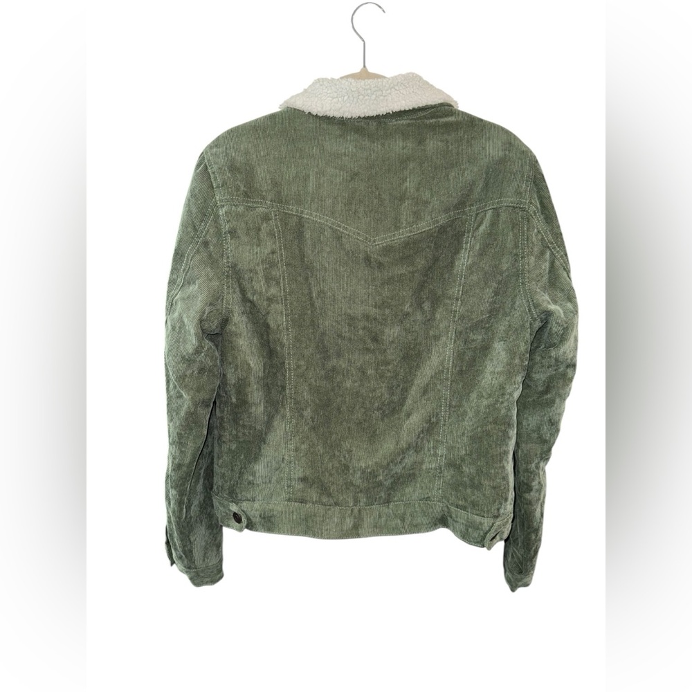 Ashley By 26 International Green Corduroy Jacket with Sherpa Lining - Picture 2 of 6